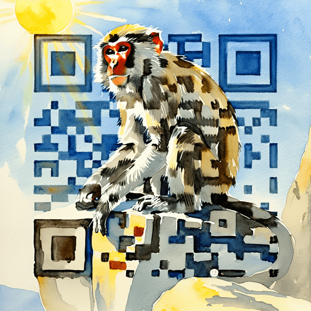 QR artístico de Monkey — diseño de Animales