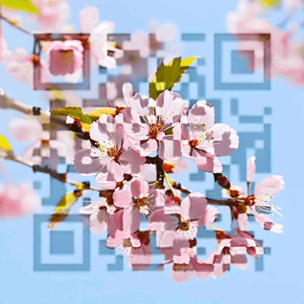QR artístico de Pink — diseño de Flores