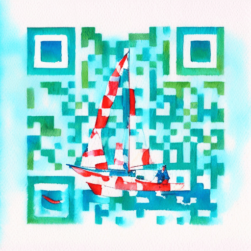 Sailboat artistic QR code — Vehicles & Transport design
