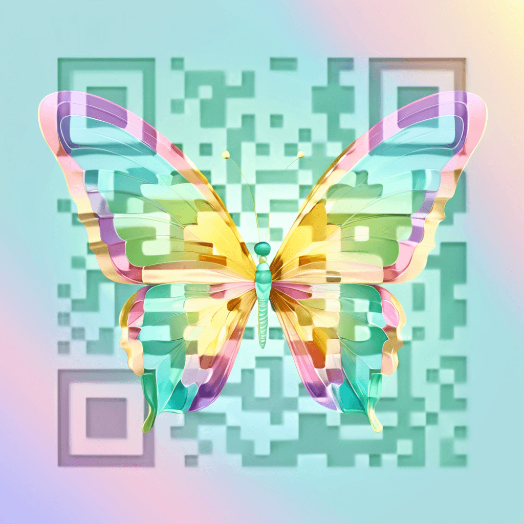 Butterfly artistic QR code — Animals design