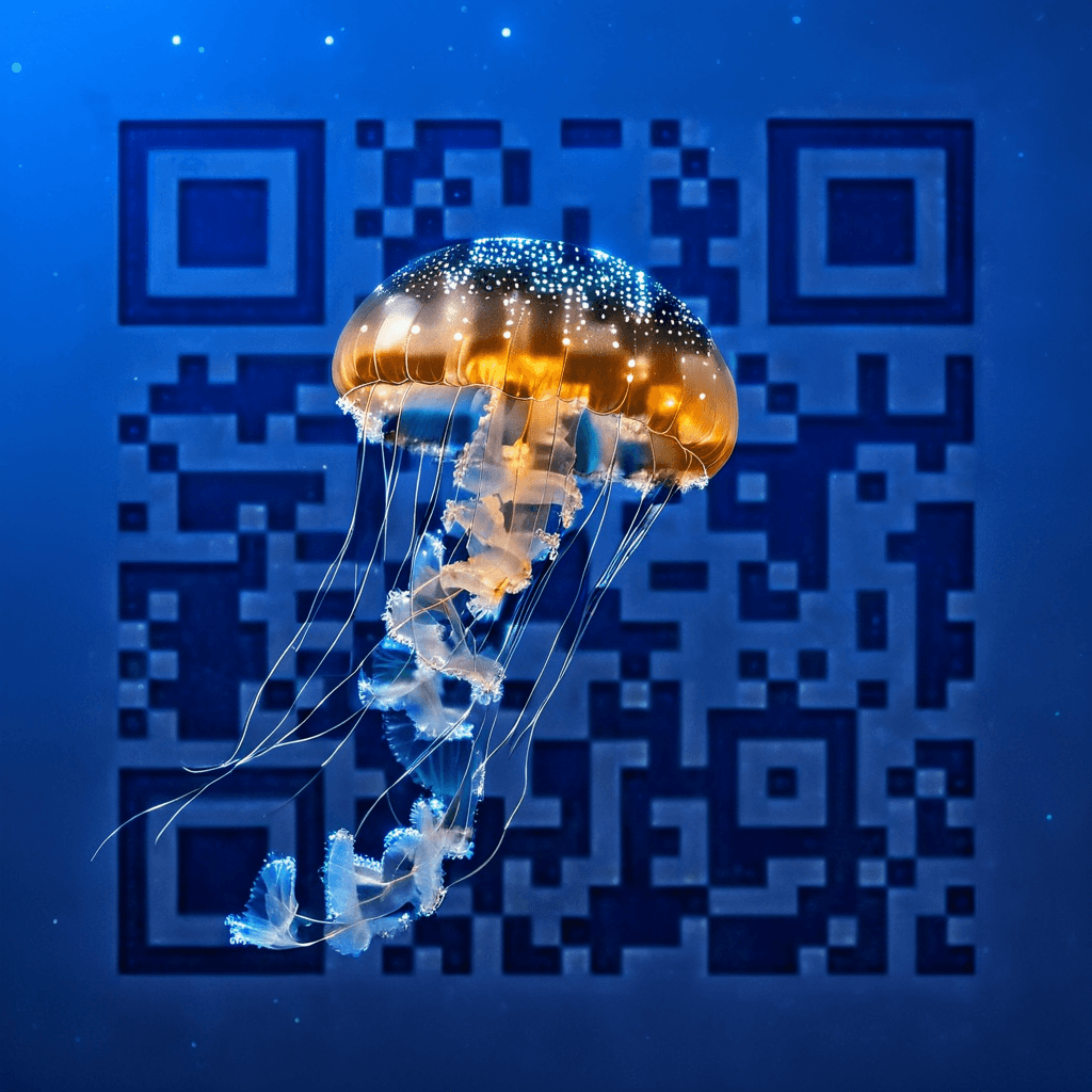QR artístico de Jellyfish — diseño de Animales