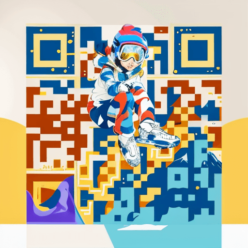 QR artístico de Ski — diseño de Deporte y Movimiento