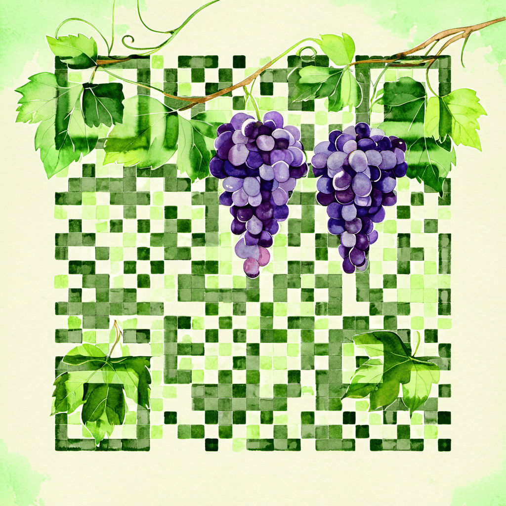 Grapes artistic QR code — Food & Drinks design