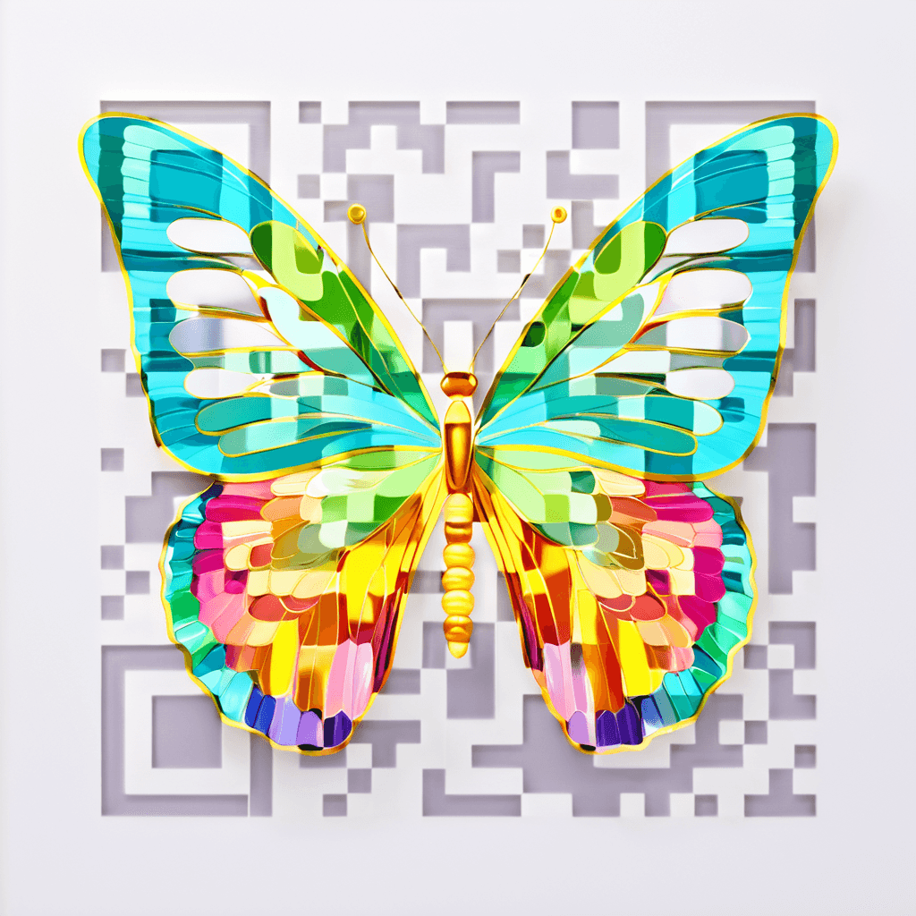 Butterfly artistic QR code — Animals design