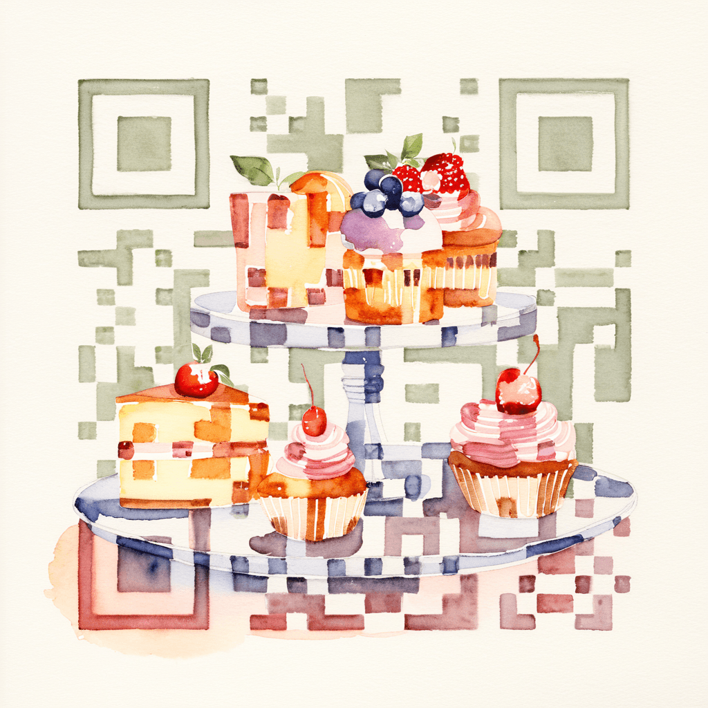 QR artístico de Torta — diseño de Comida y Bebidas