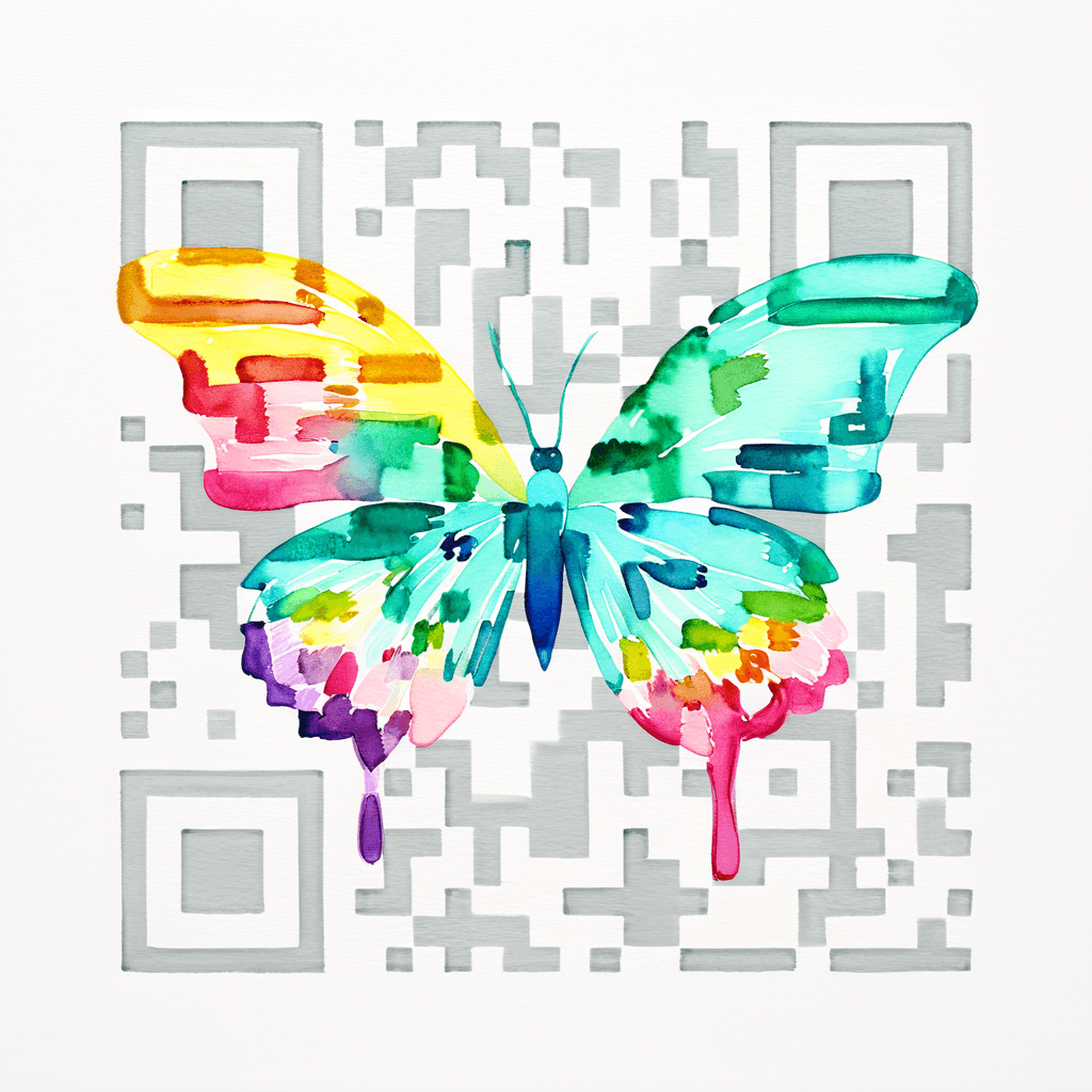 QR artístico de Butterfly — diseño de Animales