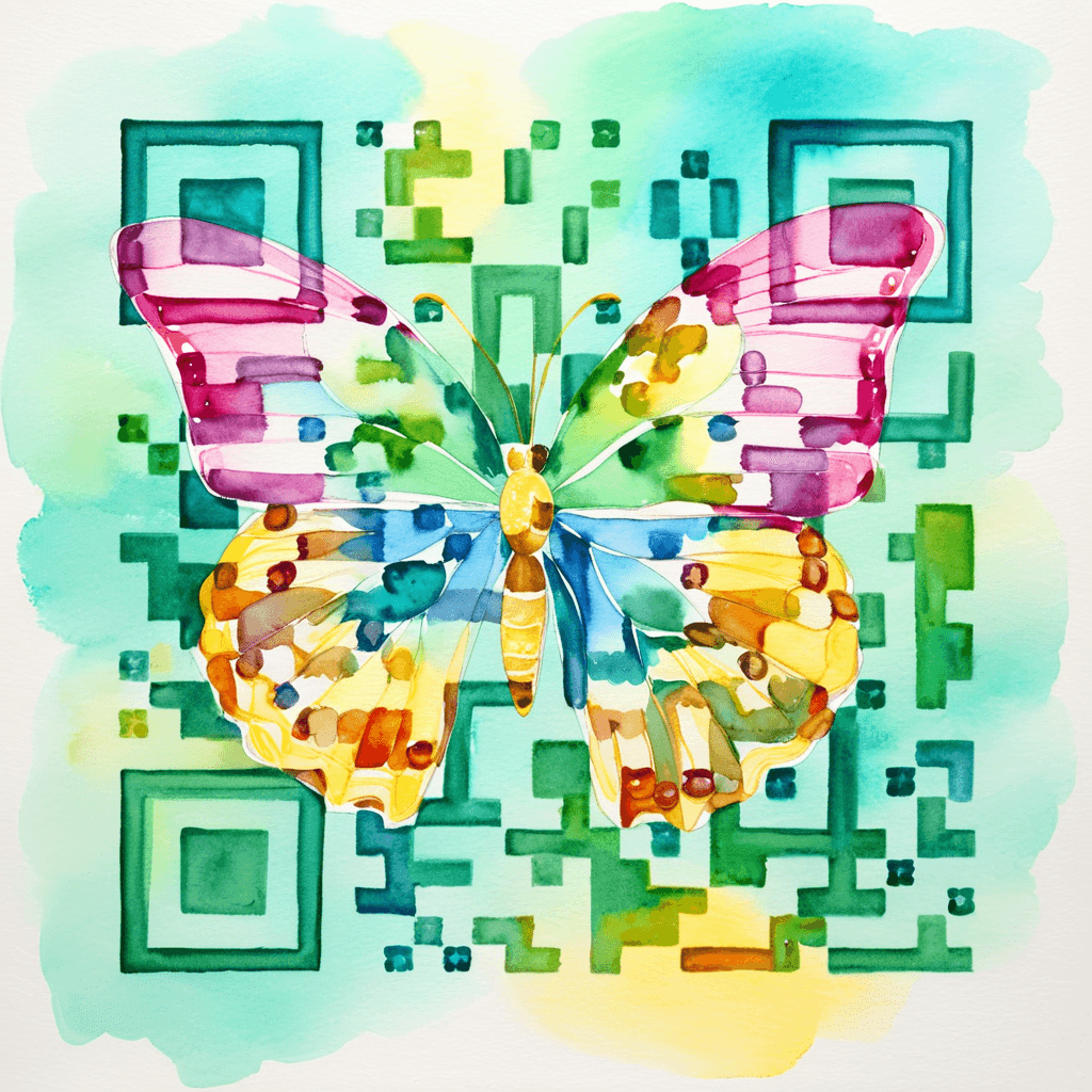 QR artístico de Butterfly — diseño de Animales