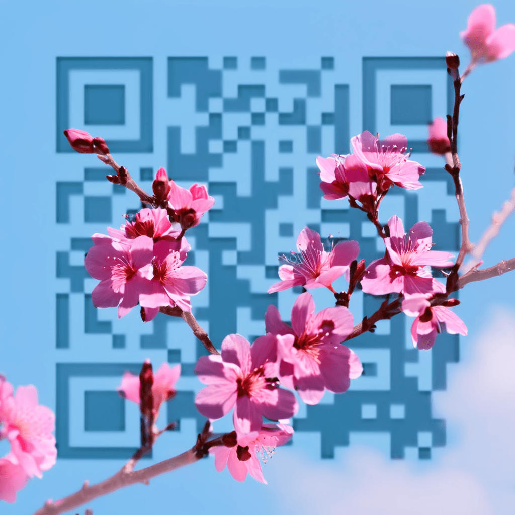QR artístico de Pink — diseño de Flores