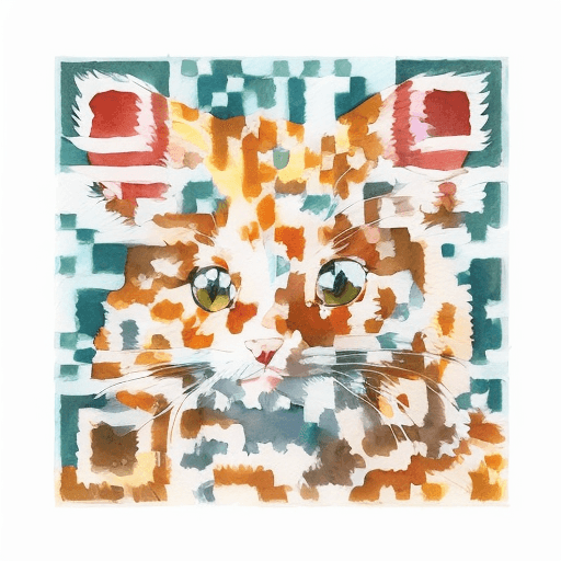 Cat gato artistic QR code — Animals design
