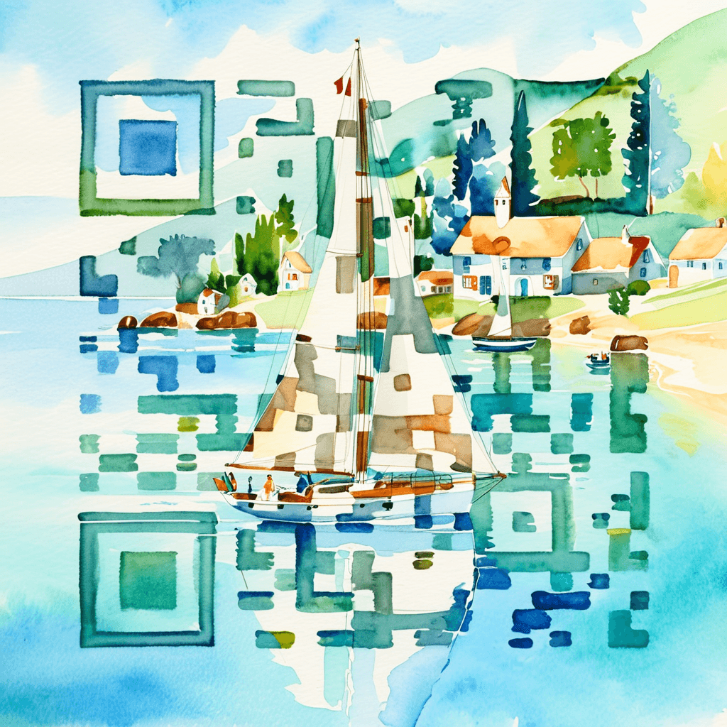 Sailboat artistic QR code — Vehicles & Transport design