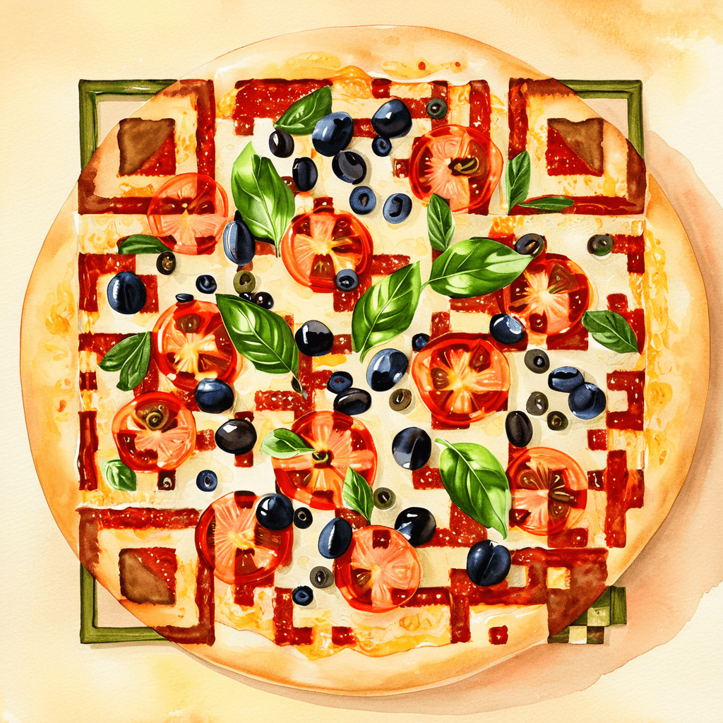 QR artístico de Pizza — diseño de Comida y Bebidas