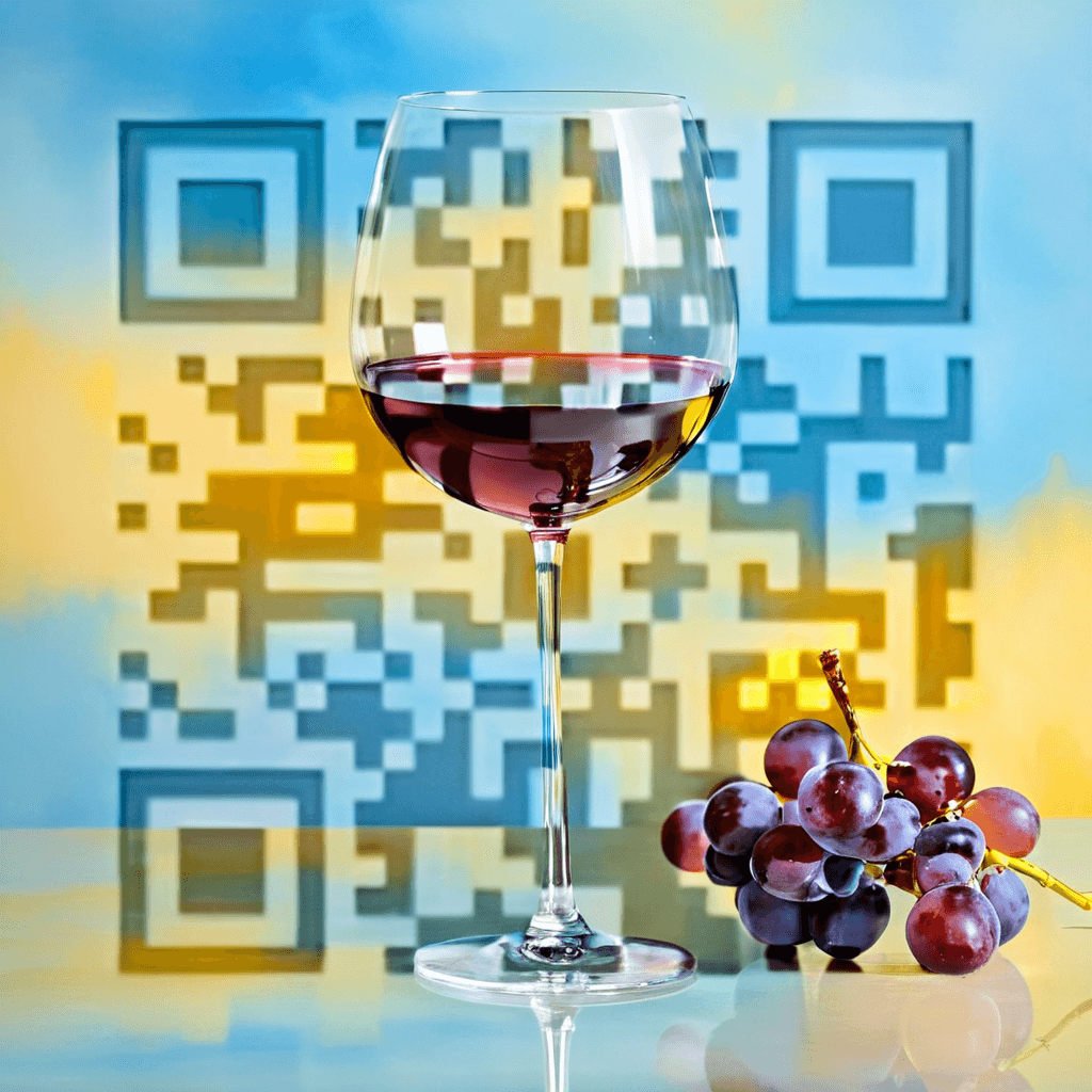 QR artístico de Wine — diseño de Comida y Bebidas