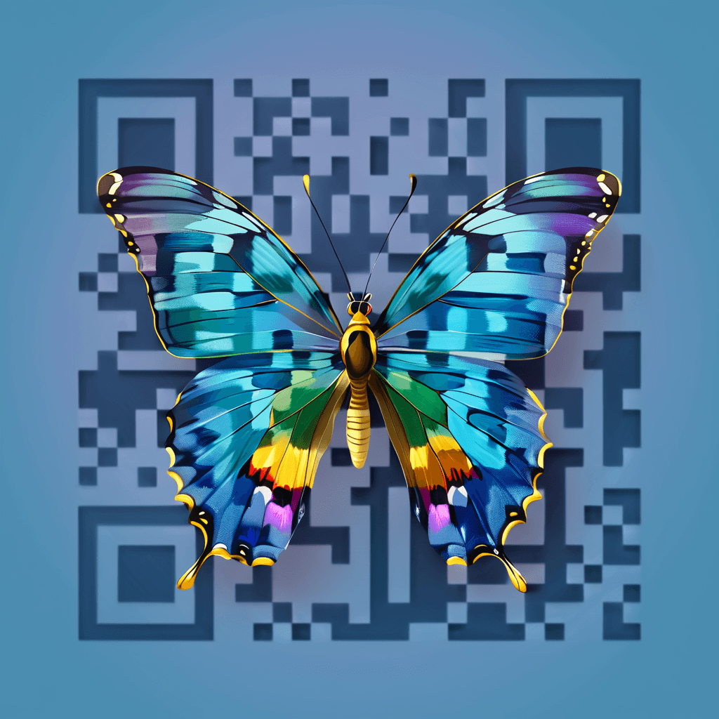 Butterfly artistic QR code — Animals design