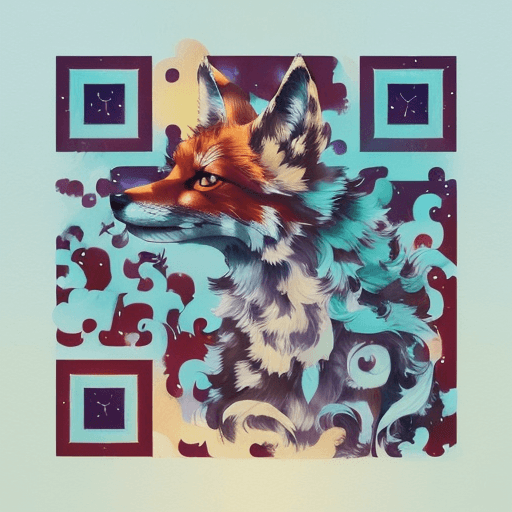 Fox artistic QR code — Animals design