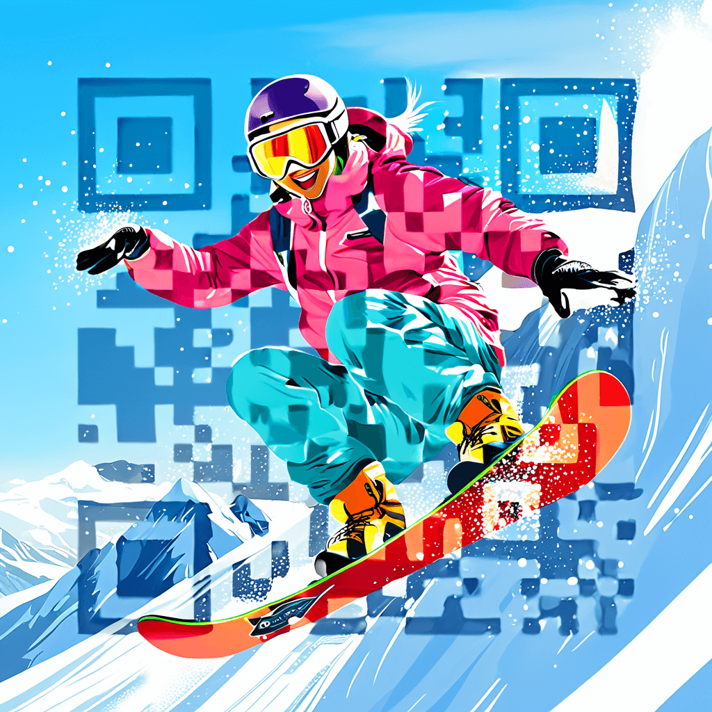 QR artístico de Snowboard — diseño de Deporte y Movimiento