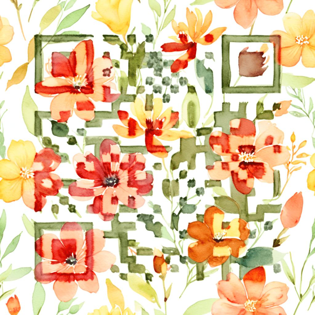 QR artístico de Orange — diseño de Flores