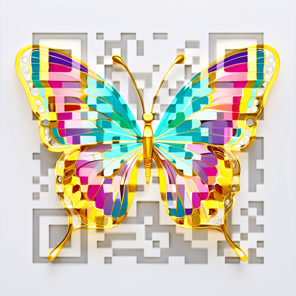 QR artístico de Butterfly — diseño de Animales