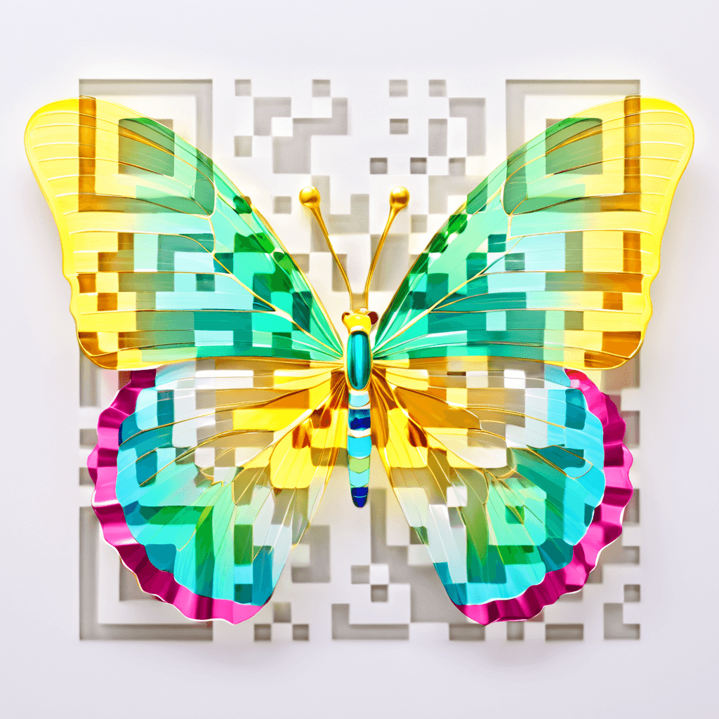 QR artístico de Butterfly — diseño de Animales