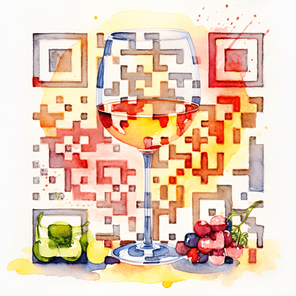 QR artístico de Wine — diseño de Comida y Bebidas